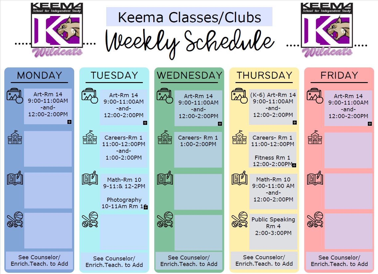 Fall 2023 Enrichment Schedule